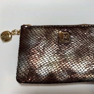 Laura Biagiotti zippered coin purse/wallet, NWOT, gold/copper